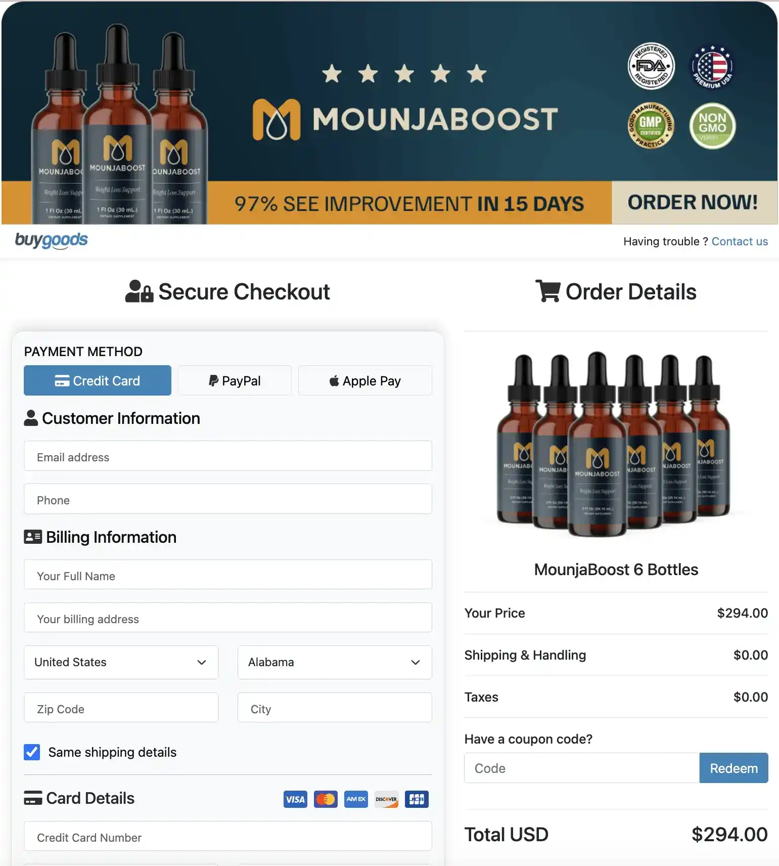 MounjaBoost MounjaBoost Order Page